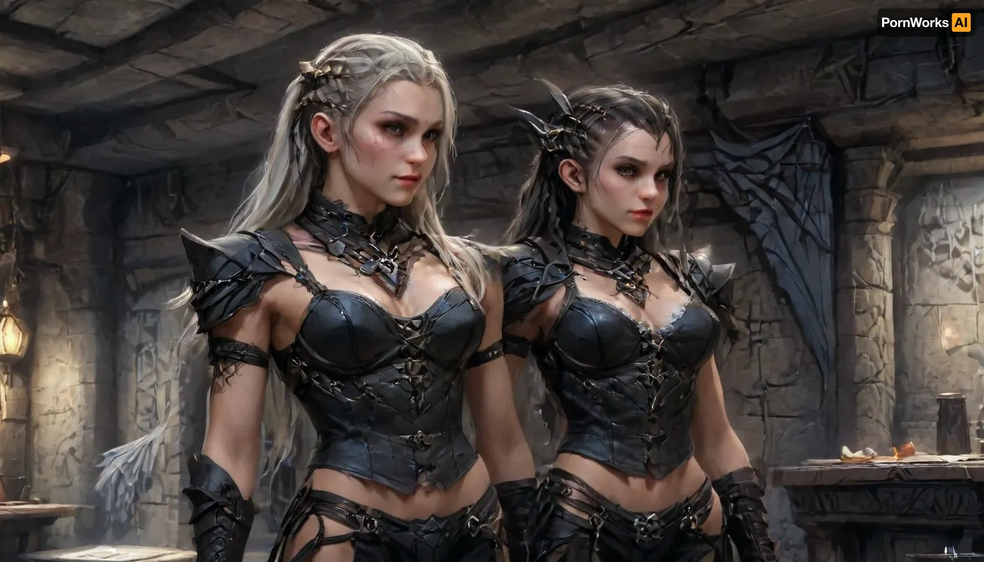 one woman nordic female human hybrid dragonrace, Mour from Skyrim, slim female ultimative super warrior, 25 year old, no_nude, nonude, pale skin, bra size 75C, metric body size 170cm, black Side Cornrows, skin made of dragon scales, (predator eyes), dominant facial expression, highres ultra dedailed dragon wings on back, (inside medieval stone basement with cobwebs and standing coffin in background), (wearing tavern wench corset), (artwork, digital painting, concept art, by syd mead, flat colors), braided, side, VALHERO, <lora:concept_art_syd_mead:1.5>, <lora:Braided_Sides_V1:.8>, <lora:Heroes_of_Valhalla_SDXL:.8>, <lora:Mecha_Ggorgeous_Armor-000011:.8>, <lora:ahxl_v1:.8>