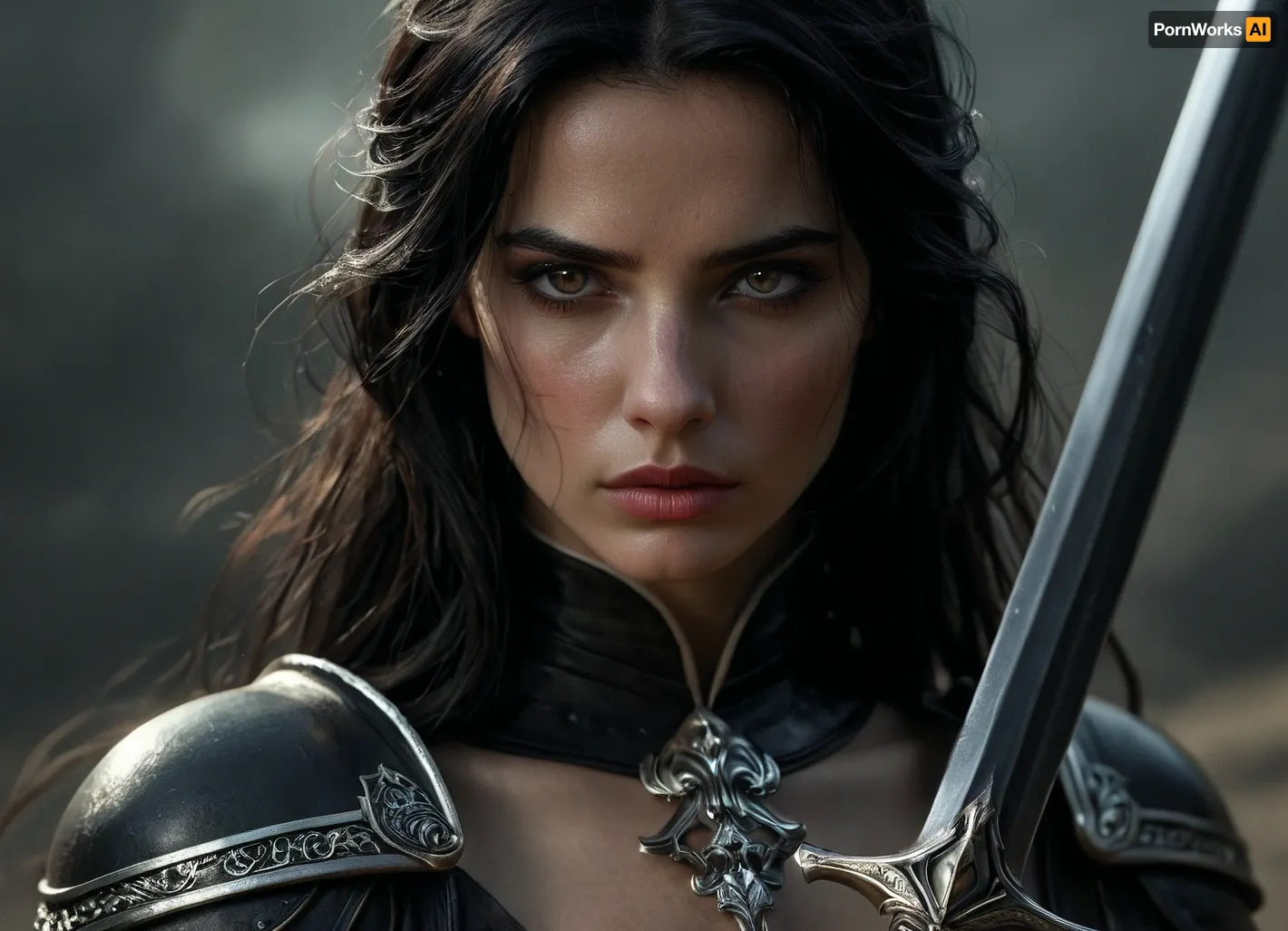 She is a striking and formidable presence, a woman forged by battle, bound by pacts, and driven by vengeance. At 40 years old, she carries the air of someone who has stared down both mortal threats and unknowable powers. Her steely grey eyes are sharp and unreadable, set into a face of fair skin weathered by war and lit by quiet intensity. Her black hair is swept back with disciplined care lending a dignified edge to her otherwise grim demeanor.

Her form is clad in dark half-plate armor, functional yet marked with faint, arcane etchings that seem to shift subtly in the light. Slung across her back is a large shield emblazoned with a phoenix, a symbol of burning judgment, resurrection, and undying purpose.

At her hip rests Dragonclaw, a masterfully forged silvered rapier. Its blade gleams with moonlit sharpness, able to pierce both flesh and the unnatural. The hilt is fashioned like a dragon’s talon clenching a garnet that pulses faintly with eldritch energy — a perfect synthesis of elegance, danger, and arcane force.

Once a duelist of the College of Swords, she fought with style, precision, and a flair that masked deeper wounds. But performance gave way to desperation when she sought out forbidden power — and found her.

Her warlock patron is a dark, mysterious lady known only in shadows and fragments. She speaks in riddles, in lullabies turned unsettling, her voice like silk over razors. Her presence is cloaked in moonless night, veiled in illusions and dreams. She never shows her true face — only silhouettes, shifting masks, or reflections in still water. Whether out of mercy, pride, or a deeper game, she does not know. But her unseen eyes are always on her. Her gifts are potent — fire that does not burn, whispers that carry through silence, and truths that twist like blades.

Years later, when betrayal seared what remained of her idealism, she took the Oath of Vengeance. She no longer believes in mercy for the wicked, only the pursuit of justice, unflinching and absolute. Now, every strike of her blade carries not just skill, but wrath, hers, the divine’s, and perhaps her patrons.

She is not a hero, nor a villain. She is a reckoning. A blade guided by shadowed hands, a woman driven by purpose and haunted by beauty she will never see unveiled. Where she walks, silver flashes, fire flickers, and justice, one way or another, is done.

realistic detailed face, realistic detailed hair, realistic detailed body, realistic detailed skin, random view angle, random pose, detailxl, hkstyle, <lora:dark:1>, <lora:add-detail-xl:1.5>, <lora:style_lora_realis:.5>, <lora:hkstyleV5:.8>