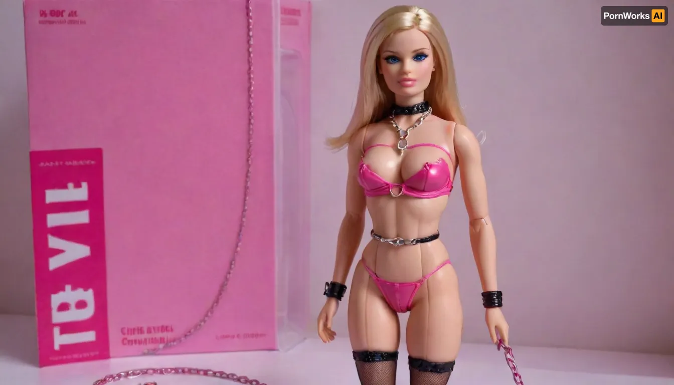 Barbie doll of a bdsm model, unopened packaging, blond hair, middle length hair, bare breasts, included accessories, pink dominatrix outfit, gags, whips, chains, collars, <lora:bdsm_SDXL_1_:.5>, <lora:gonza_v2:.5>