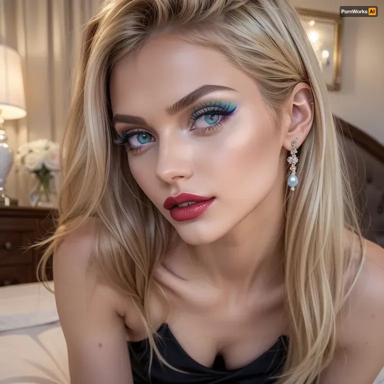 natural petite cutie, 18 years old russian beautiful model, (absolute attractive:1.4), (slim, big tits), ((super detailed professional photography)), masterpiece, photorealism, DSLR camera, best quality, best resolution, with UHD resolution, perfect composition of light and shadows, the brightest image, clear focus, depth of field, skinny, perfect body, perfectly detailed skin texture, (perfectly detailed sparkling blue eyes), (perfect highlighted blonde hair), (beauty glam red lips), 32k, 30 mm lens, 1/250 s, f/2.8, ISO 300, perfect big tits, long very shapely legs, perfect pussy, (escort girl), (luxury hotel, she is lying on the bed), (black huge bed), (), egirl_outfit, egirl_face, c0l0urmak3up, eyelashes, portrait, close-up, green, eyeshadow, yellow, black, orange, purple, (hetero:1.3), niji, <lora:weight_slider_v2:-1>, <lora:detail_slider_v4:.3>, <lora:pokies_9:.3>, <lora:c0l0urmak3up:.4>, <lora:niji-10:.3>