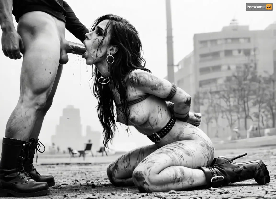 nude, belts, cry, deepthroat, anal plug, long hair, hooves boots, tied up arms behind back, heigh heels, dirty, tagging earrings, public parc, (((monochrome))), blurry white background, drawing, by, NTY, jsbw, style, v0ng44g, sk3tch, .8>, <lora:284451_training_data:.5>, <lora:JasmineBWXLDoguMini:1.4>, <lora:sketch_it:1.8>, <lora:195794_training_data:1.6>