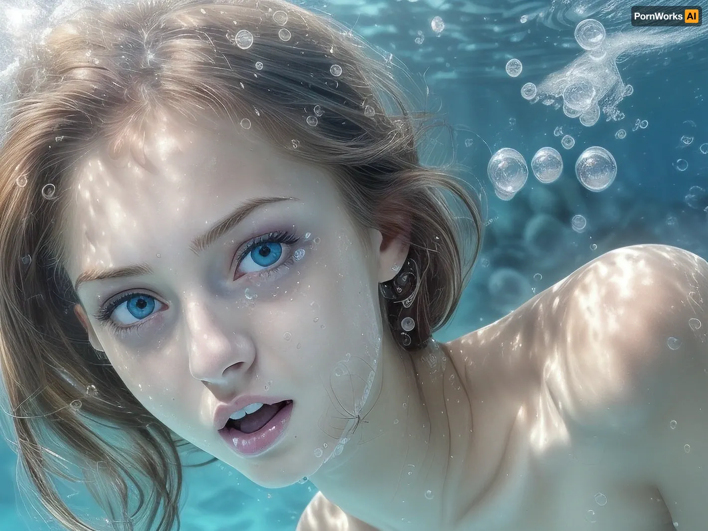 hyper detailed hyper realistic natural petite cutie, 18 years old beautiful model, (very slim, anorexic figure), extremely beautiful, epic, detailed professional photography, masterpiece, epic photorealism, best DSLR camera, best quality, best resolution, uHD, perfect composition of lights and shadows, dynamic, brightest image, crystal clear sharpness, depth of field, 32k, 30 mm lens, 1/250 s, f/2.8, ISO 300, skinny tiny female, girl screaming in pleasure, 18 yo girl, high res, shaved pussy, realistic pussy, (vivid colors:1.2), large breasts, (young adult young adult young adult girl), horny expression, perfect boobs, topless, tits exposed, perfect eyes, pretty young adult young adult young adult girl, no top, visible breasts, perfect symmetrical eyes, incredible resolution, ((deep, underwater)), ((bubbles)), ((ocean, bottom)), (((vaginal, insertion, pov, sex))), <lora:uw-faces:.5>