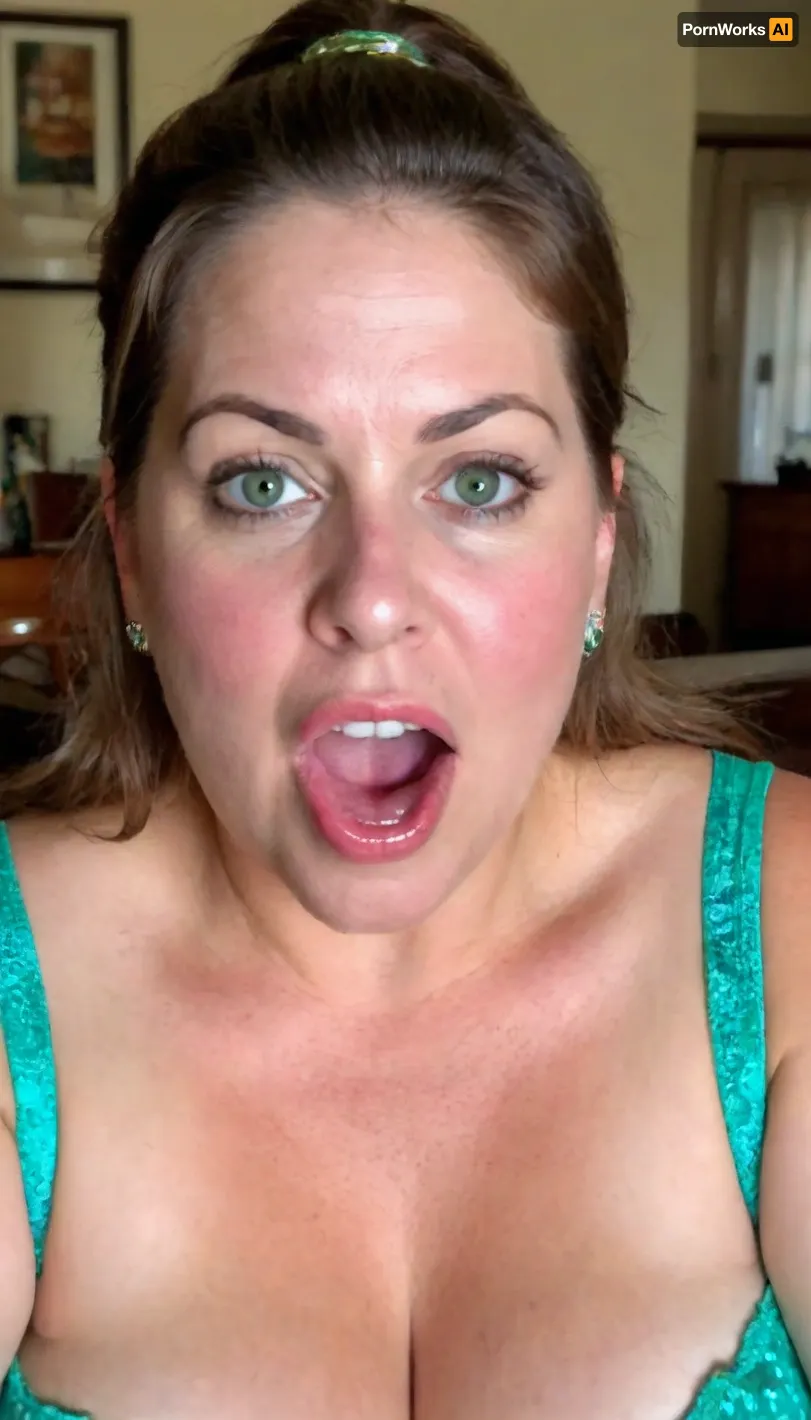Mature very obese gilf, (nude), (((chubby face:1.4))), (mature face), Persian mature, (75 years old), (detailed skin texture, skin imperfections), (age-appropriate skin condition, wrinkles, wrinkled skin, wrinkled face), orgasmface, sagging, breasts, (big eyes:1.2), (green blue eyes), (brunette hair in a ponytail), very detailed face, blush, tan skin, orgasm, (open mouth:1.4), (photo taken in living room), Super realistic, perfect lighting, (best shadow), 8K, UHD, clear image, (best lighting), highest quality, ultra-detailed images, fine details, high resolution, 8k, puffy, nipples, dark, ghost, wide, <lora:Nipples XL:.5>