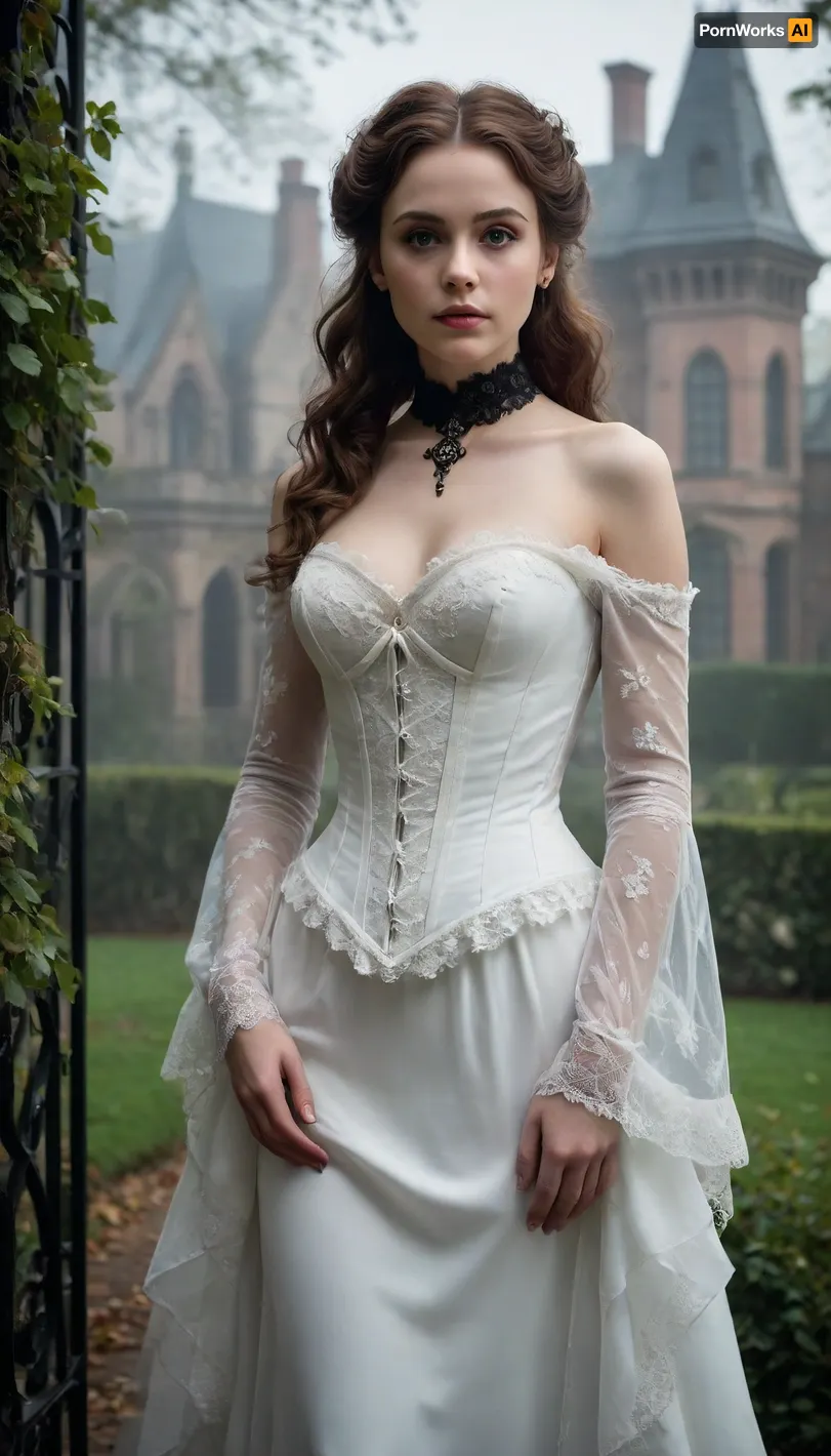 The elegant enigma: a haunting gaze through mists of time