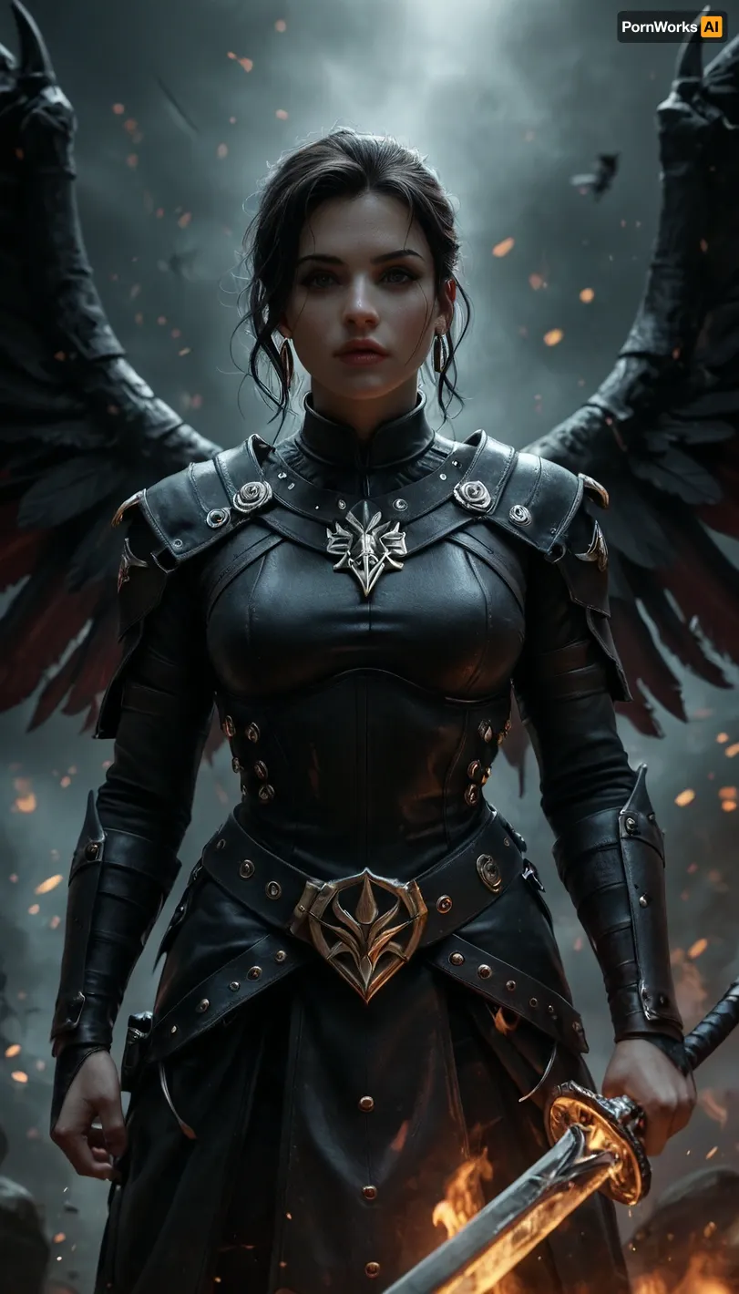 She is a striking and formidable presence, a woman forged by battle, bound by pacts, and driven by vengeance. At 40 years old, she carries the air of someone who has stared down both mortal threats and unknowable powers. Her steely grey eyes are sharp and unreadable, set into a face of fair skin weathered by war and lit by quiet intensity. Her black hair is swept back with disciplined care lending a dignified edge to her otherwise grim demeanor.

Her form is clad in dark half-plate armor, functional yet marked with faint, arcane etchings that seem to shift subtly in the light. Slung across her back is a large shield emblazoned with a phoenix, a symbol of burning judgment, resurrection, and undying purpose.

At her hip rests Dragonclaw, a masterfully forged silvered rapier. Its blade gleams with moonlit sharpness, able to pierce both flesh and the unnatural. The hilt is fashioned like a dragon’s talon clenching a garnet that pulses faintly with eldritch energy — a perfect synthesis of elegance, danger, and arcane force.

Once a duelist of the College of Swords, she fought with style, precision, and a flair that masked deeper wounds. But performance gave way to desperation when she sought out forbidden power — and found her.

Her warlock patron is a dark, mysterious lady known only in shadows and fragments. She speaks in riddles, in lullabies turned unsettling, her voice like silk over razors. Her presence is cloaked in moonless night, veiled in illusions and dreams. She never shows her true face — only silhouettes, shifting masks, or reflections in still water. Whether out of mercy, pride, or a deeper game, she does not know. But her unseen eyes are always on her. Her gifts are potent — fire that does not burn, whispers that carry through silence, and truths that twist like blades.

Years later, when betrayal seared what remained of her idealism, she took the Oath of Vengeance. She no longer believes in mercy for the wicked, only the pursuit of justice, unflinching and absolute. Now, every strike of her blade carries not just skill, but wrath, hers, the divine’s, and perhaps her patrons.

She is not a hero, nor a villain. She is a reckoning. A blade guided by shadowed hands, a woman driven by purpose and haunted by beauty she will never see unveiled. Where she walks, silver flashes, fire flickers, and justice, one way or another, is done.

realistic detailed face, realistic detailed hair, realistic detailed body, realistic detailed skin, random view angle, random pose, detailxl, hkstyle, <lora:dark:1>, <lora:add-detail-xl:1.5>, <lora:style_lora_realis:.5>, <lora:hkstyleV5:.8>
