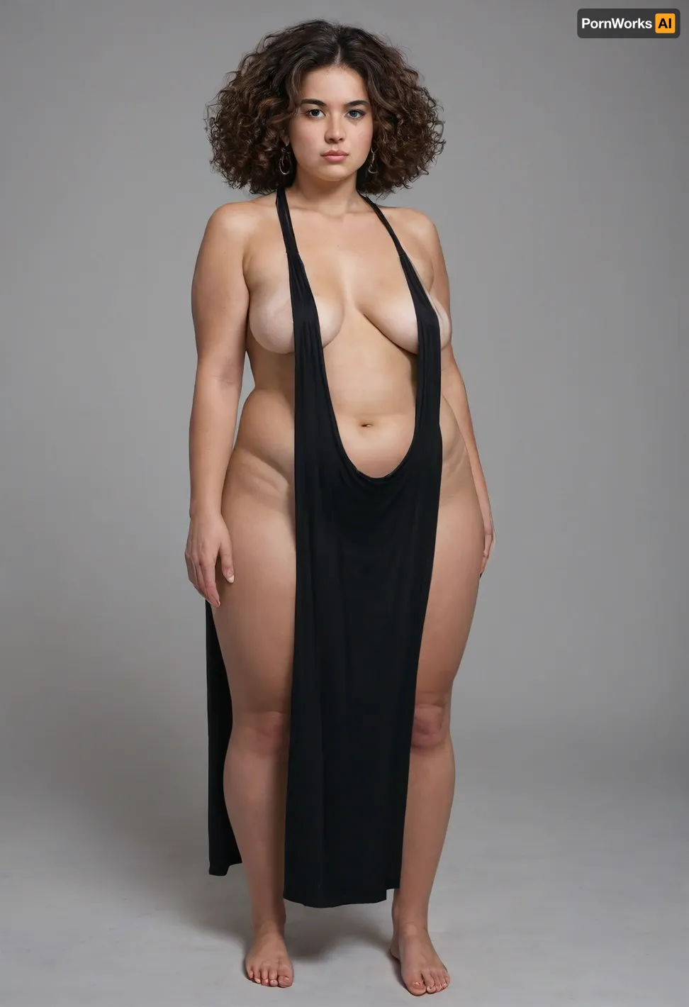 Full body shot, 50 year old woman, green eyes, black tight thin dress, obese, chubby, wide hips, curvy, small floppy breasts, sagging breasts, deflated breasts, tan lines, brown hair, upturned nose, SaggySlimXL, <lora:updated_saggy_slim:1>, <lora:clothed_small:.5>, flat, chest, big, breasts, huge, gigantic, small, hips, thighs, wide, thick, plump, belly, muscular, female, arms, extra, abs, <lora:Venus_Body_Alpha:.8>