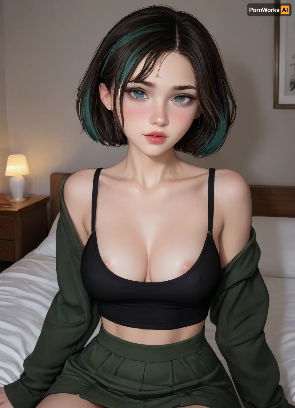 score_9, score_8_up, score_7_up, score_6_up, aroma, ((aromasensei)), ((Gwen From Total Drama:1.4)), sit at bed, close up, (big tits:1.6), (black long sleeve tank top, and mini-skirt), big cleavage, raw, lighting, overexposed, harsh, flash, style anime, inspired illustration, oda, non, front view, ratatatat74, <lora:Rawfully Stylish v0.2_epoch_20:.8>, <lora:outline_xl_kohaku_delta_spv5x:1.9>, <lora:AshMilkshake_Illustrious_v1:1.1>, <lora:Brown Dust Style XL:1.2>, <lora:ratatatat74-000050:1.6>