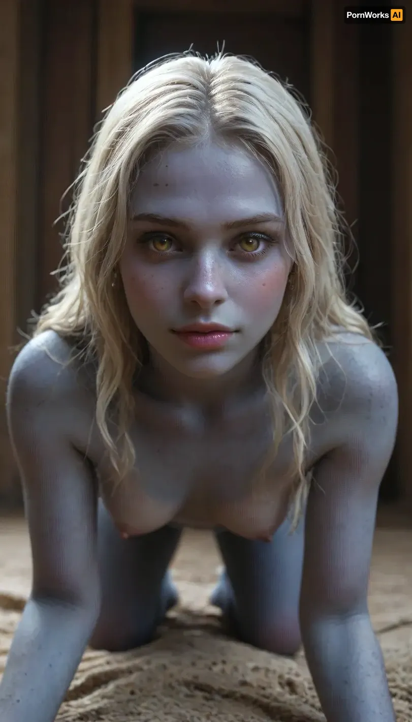 masterpiece, detailed, slender 21yo very cute girl, (dark blue skin:1.5), long white hair in a scrunchie, big red irises eyes, toned, naked, toned legs, arrogant look, feminine wide square face, blue lipstick, well build gymnastic body, fitness ass, sports legs, very lots of freckles face, very lots of freckles head, very lots of freckles body, sexy, beautifull, deeply seamless tanned, thigh gaps, shaved pussy, with a perfect face, detailed face, small lips, very much blush on the checks and nose, (raised nasal tip, upturned button nose, upturned nose, delicate nose, nose), (detailed hair, light hairstyle:1.1), no makeup, oiled skin, horny face, very cute big smile, loving hypnotized yellow eyes, ancient greek, on all fours, spread the leg's, in very_sexual model pose, she looks at the camera lovingly, dressed only wet white cotton toga, the fabric fits tightly to the body, hard nipples are visible through the fabric, gymnastic body, hypnotized loving eyes, blush on the cheeks and nose, lots of freckles face and skin, very happy smile, thick light brown curly sport s high ponytail hair, looking at you, (freckles:1.04), toga, <lora:toga:.5>, wide shot, medieval fantasy setting, whole body in frame, long toned legs, view from above, drow, hkstyle, <lora:RPGDrowXL:.5>, <lora:339100_training_data:.8>, <lora:hkstyleV5:.3>
