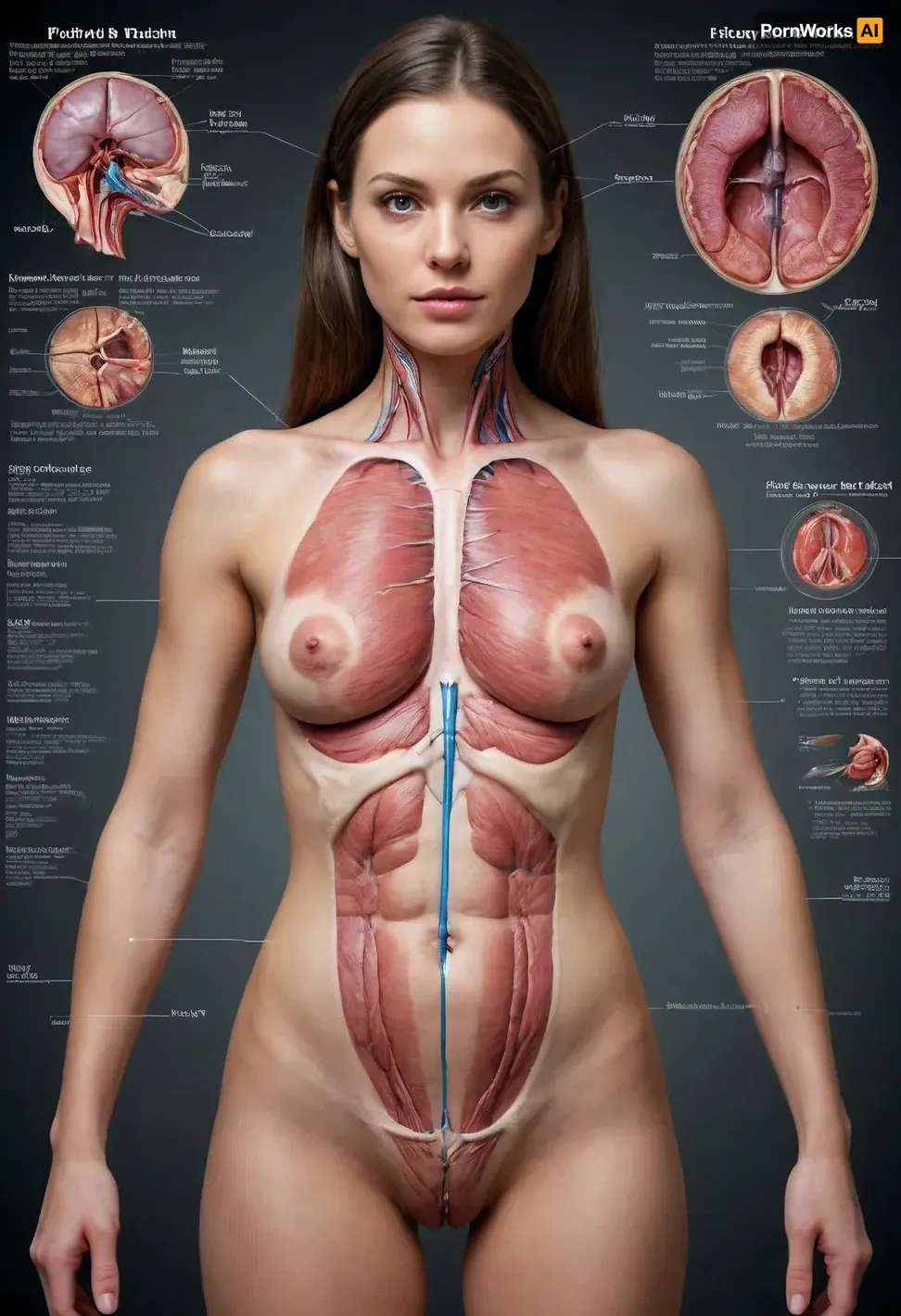 Detailed scientific textbook diagram showing the internal anatomy of an adult coquettish women. Labels refer to "function", "purpose", "storage system". Includes serious scientific footnotes and cross-sectional views of unexpectedly complex biological systems. #©KITTYART

























#©KITTYART