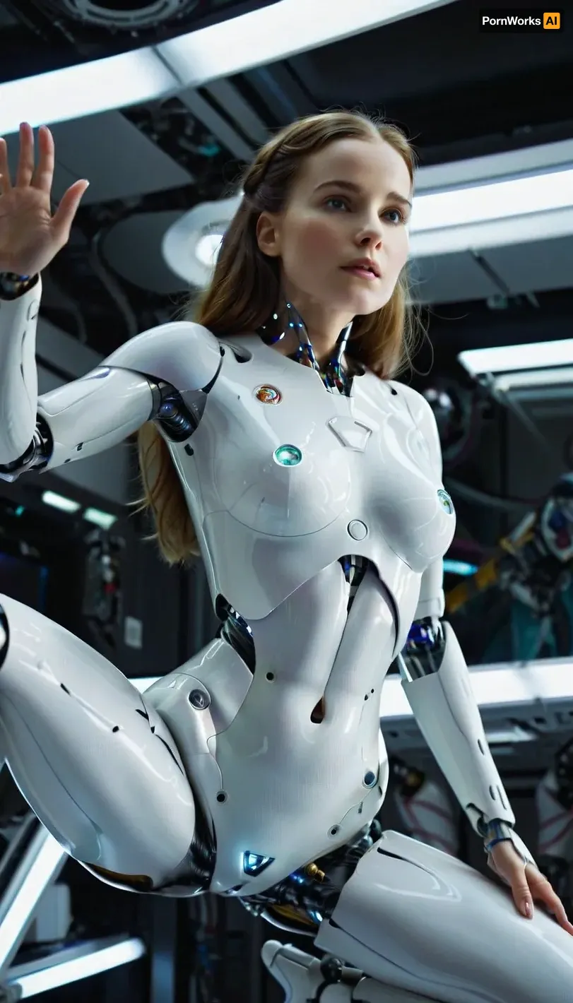 Allisfulloflove1024, sexy pose, mid-motion, low angle, perfect body robot woman floating in space, plastic skin, robot skin, android, <lora:add-detail-xl:1.5>, <lora:Allisfulloflove1024:.8>, <lora:robot_skin_XL_1.0.6:.8>