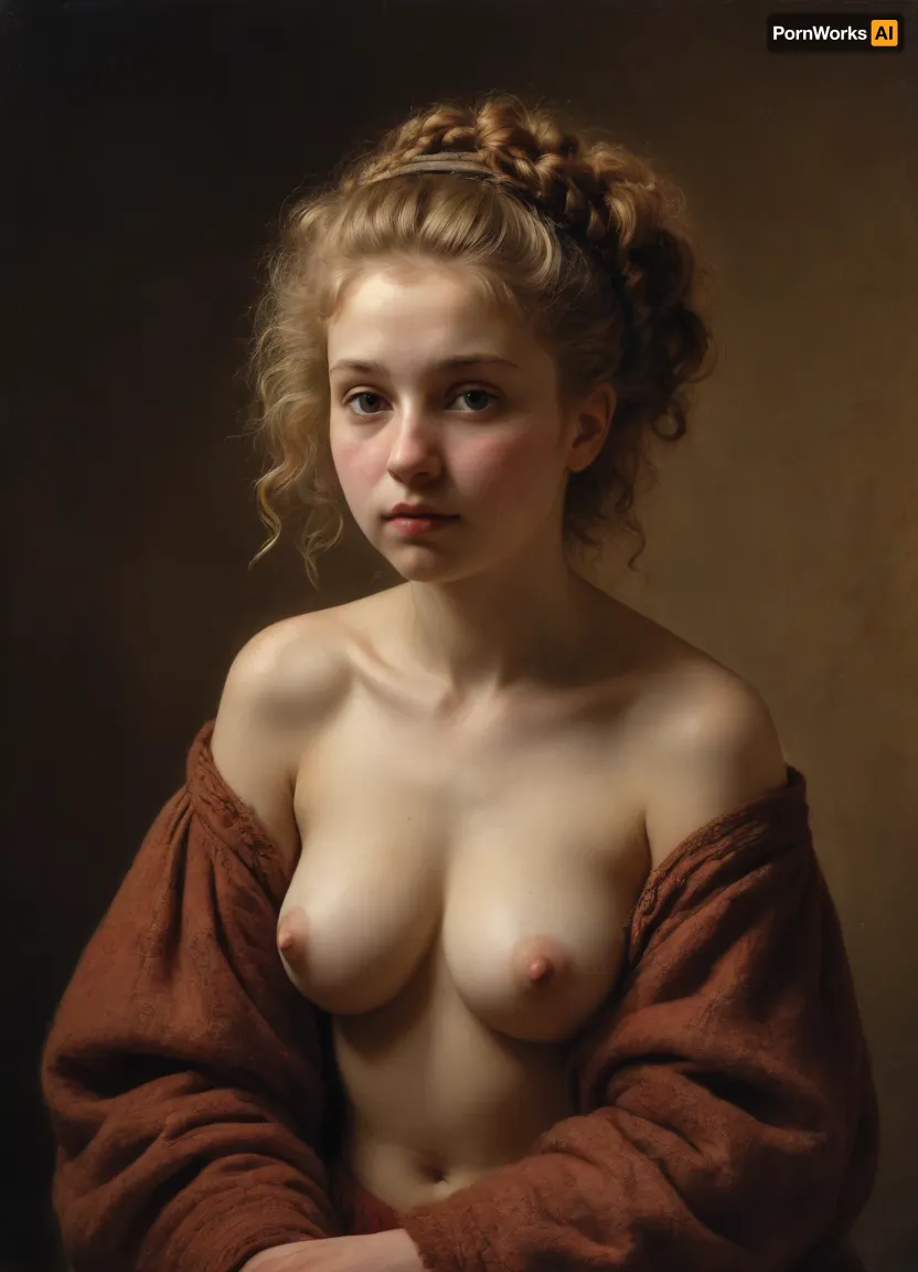 17th century, woman, (nude), (Yurlyu-berlyu hairstyle:1.5), (Rembrandt style:1.9)