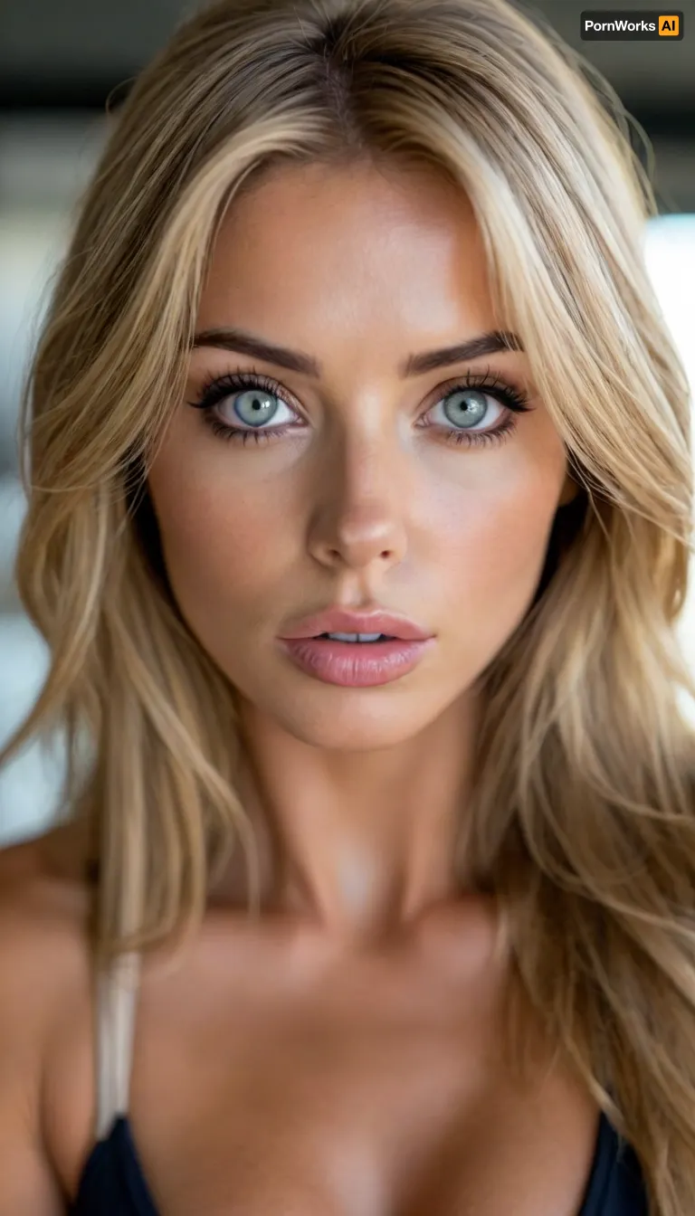 ziprealism, (statuesque, extreme low angle, looming pose, linear perspective), (fitness model, intense eye contact:1.4), (f/2.8, shallow depth of field, layered composition:1.6), (soft bokeh:.4), (ash-blonde hair, thick voluminous hair, long flowing hair, bangs haircut:1.4), (catchlights, limbal rings, large expressive eyes), (strong jawline, angular features), igbaddie, <lora:igbaddie-XL:.8>, <lora:style_lora_realis:.4>