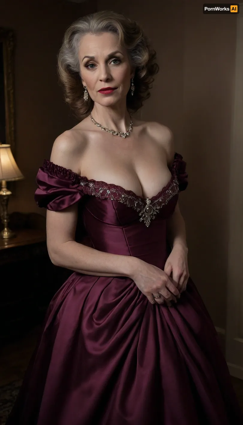 GILF in a luxury victorian ballroom, royal ballgown set, fully clothed, (very mature:1.7), (majestic gilf:1.5), facial wrinkles, (body wrinkles:1.5), shaved pussy, (small breasts:.9), red lipstick, red nails, white tooth, perfect denture, jewels, red lace bra seen through dress, (untied straight brunette royal hair:1.2), panties pulled away, black lace stockings, dress spreading around, (long fabric hoop dress:1.6), dress falled down on shoulders, skirtlift, spreading, (facial), (cfnm), (saggy tits:1.3), night Atmosphere, (midi hoop dress:1.3), superior costume, pink, red, purple, burgundy, black, hyper-photorealistic, hoop dress, cleavage, full body, full length shot, sweetegl, sweetop, swe3tjsk, bl0use, ElementalWind, Perfect hands, perfect fingers, perfect anatomy, realistic mature skin, skin pores, freckles, moles, spots, wrinkles, pussy on focus, masterpiece, best quality, cinematic scene, perfect hands, (cinematic lighting), (night:1.3), raytrace, sharp focus, best shadow, 8K, UHD, clear image, extremely sharp, extremely detailed, extremely intricate detail, high res, ultra-high-definition, highly detailed, ultra-sharp textures, finely detailed, perfect skin texture, hyperrealistic lighting, professional photography, full dynamic range, deep contrast, high clarity, realistic depth of field, HDR, perfect exposure, smooth gradients, natural reflections, ultra-fine details, realistic skin pores, individual hair strands, perfect face, High detailed photo, high quality photo, fullcolor, clothes, sharp background, fine detailed background, hoopdress, LIFT, UP, SKIRT, FROM, BELOW, CURTSEY, <lora:dark:.8>, <lora:bab4d033-acad-4a4e-b6fa-5dda2bad3471.TA_trained:1.6>, <lora:Lift Up Skirt:1.2>