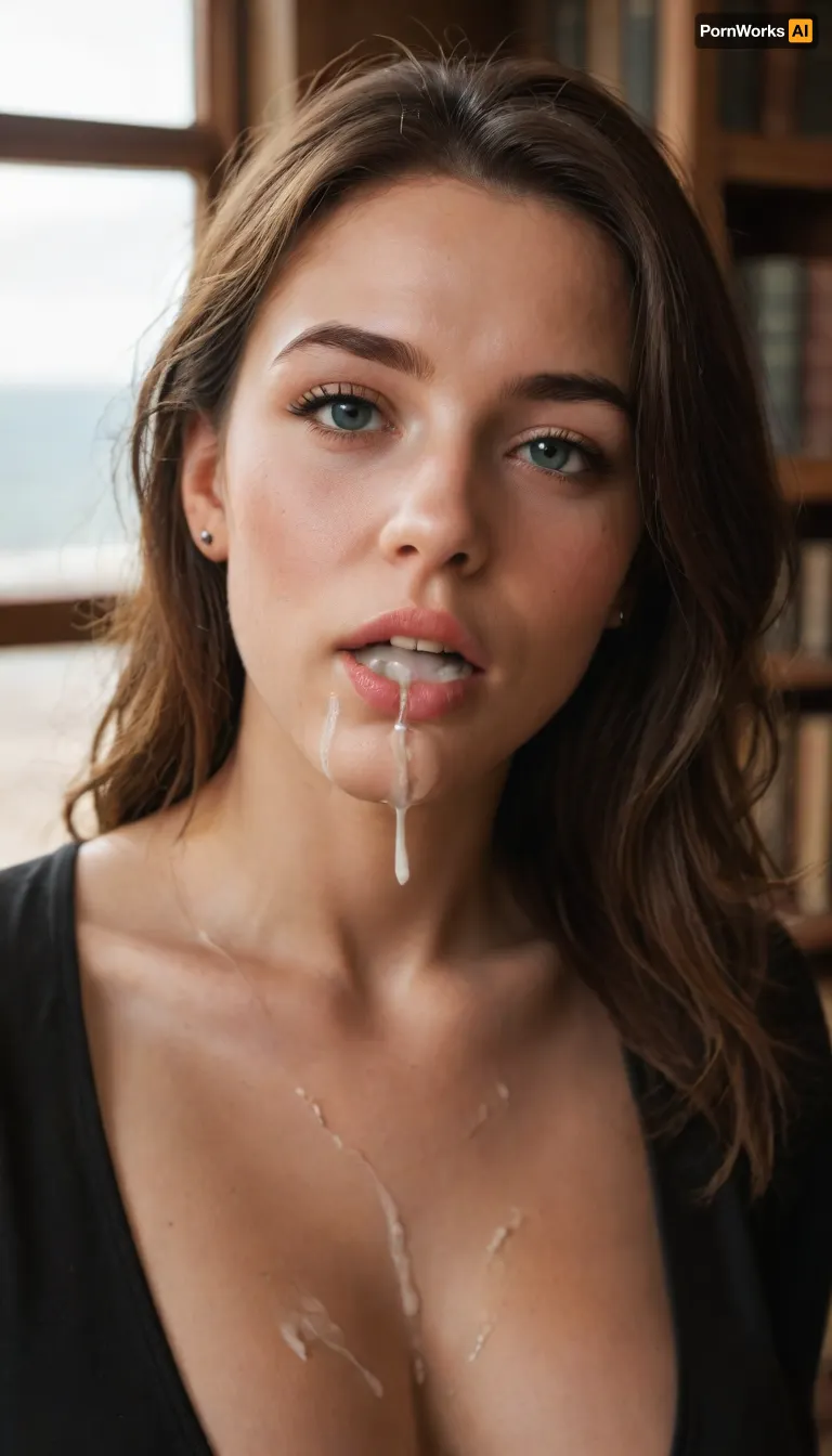 (4K, hyper-realistic, masterpiece, saturated colors, hyper-detailed faces and eyes, best quality, ultra-detailed, finely detail, photorealistic, perfect illumination, best shadow, best shot, soft lighting, high quality, high resolution, professional photography, photorealism), Librarian in the library, she is an experienced mature slut, she has huge tits with juices sticking out, she sucked a dick, she gave a blowjob, there is cum on her face, there is cum in her mouth, there is cum on her hair, cum is dripping from her face, There are many books on the bookshelves in the library, cum covered tits, cum coveres mouth, cum dripping from mouth, sperm, r3tro_cumshotz, cum, on, face, facial, dripping, thick, white, retro, cumshots, <lora:r3tro_cumshotz  SDXL Lora:.8>