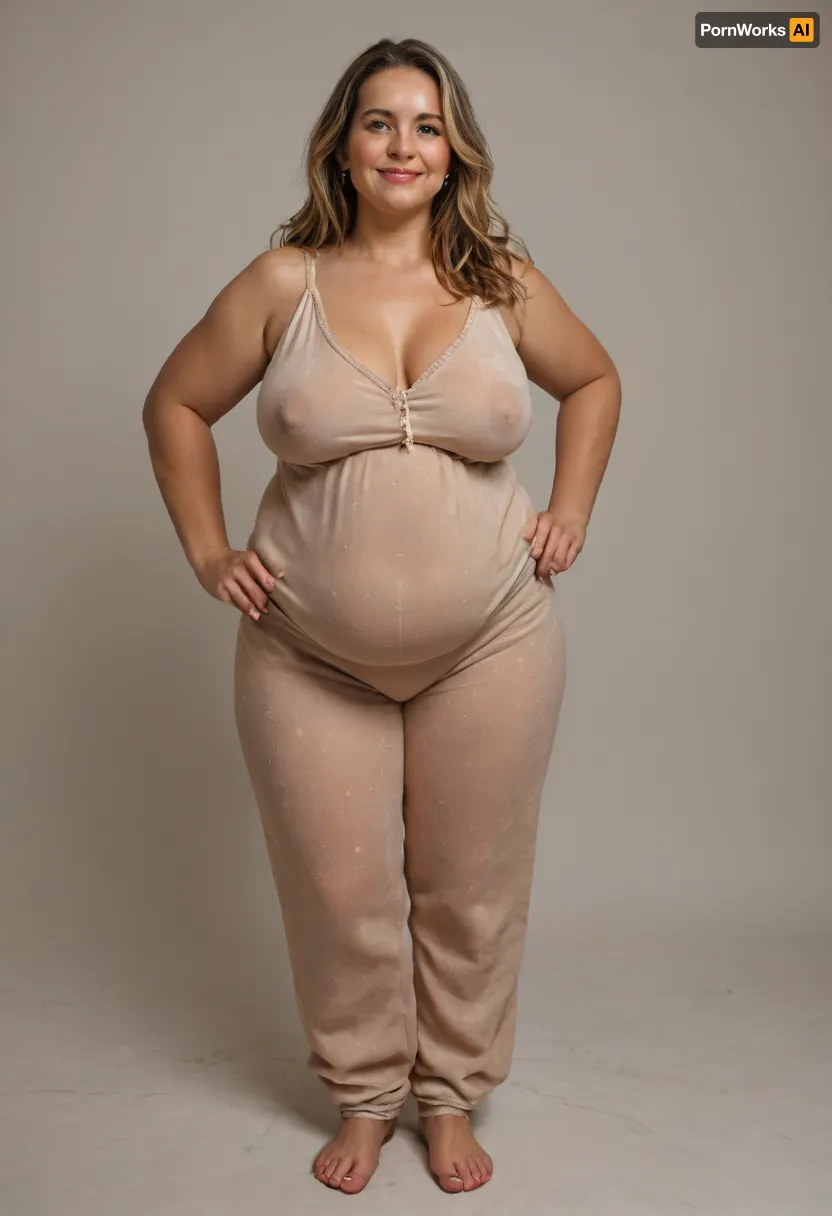 60 year old, (obese:1.4), beautiful sexy saggy mature milf, long hair, dark blonde hair with highlights, very curvy, thick, plump, wide hips, waist, sexy saggy milf, 1960s, strong eyebrows, realistic photo, smiling, beautiful, skin pores, eyelashes, textured skin, highly realistic skin, wide areolae and big puffy erect nipples, ambient occlusion, model shoot, masterpiece, (sleeveless black satin pajamas:1.3), (full body portrait), but, sagging, stretch, marks, <lora:MJ52:.3>, <lora:BUT_SDXL_SHS:.8>