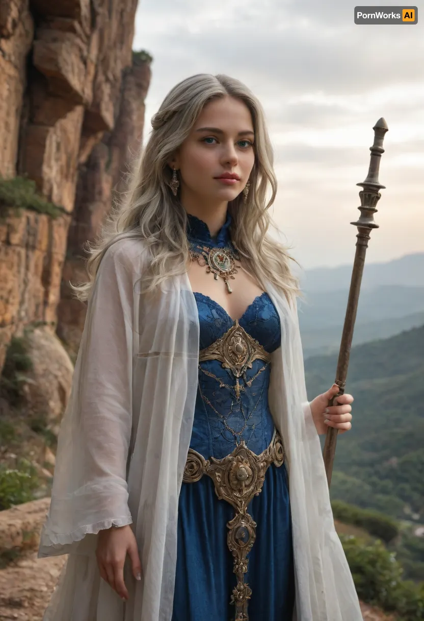 Beautiful and powerful female champion of Selûne, chosen warrior of the Moonmaiden, tall and graceful with an athletic build. Pale glowing skin with a faint silver shimmer, long flowing white or silver hair, piercing luminous eyes full of devotion and resolve. Wearing ornate silver and midnight-blue armor engraved with crescent moons and stars, flowing cloak embroidered with constellations, a silver holy symbol of Selûne glowing at her chest. Armed with a radiant silver sword or shimmering moonlight staff. Standing in a moonlit temple or atop a cliff beneath a star-filled sky with twin moons overhead. Ultra-realistic high fantasy art, highly detailed, cinematic divine atmosphere, radiant and majestic.