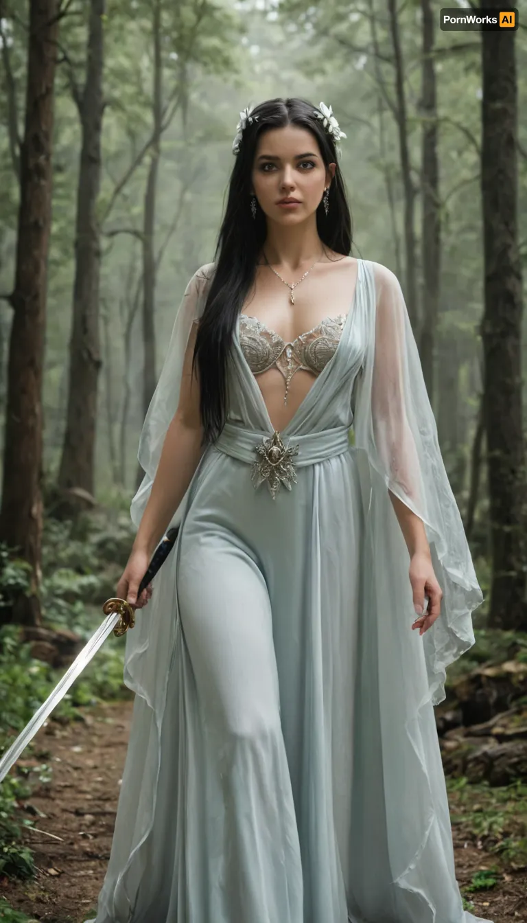 Female elven bladesinger, graceful and deadly warrior-mage, tall and slender athletic build, ethereal beauty with pointed ears, long flowing silver or dark hair, piercing luminous eyes. Wearing elegant enchanted elven armor mixed with flowing robes embroidered with arcane runes, shimmering with faint magical light. Wielding a finely crafted elven longsword glowing with runes, dancing through battle with fluid motion as spell sigils swirl around her. Standing in a moonlit forest clearing or atop ancient elven ruins, surrounded by glowing arcane wards. Ultra-realistic high fantasy art, highly detailed, cinematic magical atmosphere, mystical and heroic.