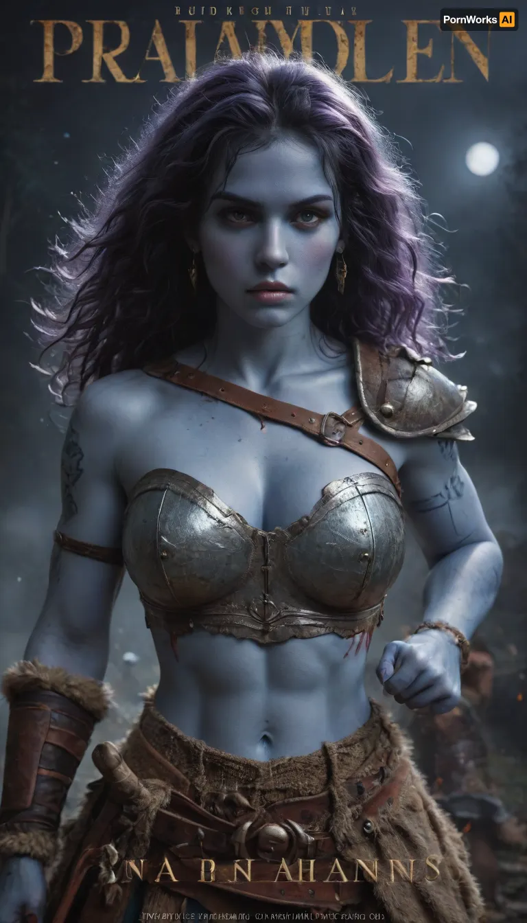 female drow elf barbarian, (dark night blue skin:1.82), tall, angry, busty, curvy, thin waist, big boobs, big butt, slim, athletic, fit, vitiligo, strong, (wearing Drizzt Do'Urdens armor, with bear fur pelt, dungeons and dragons inspired chainmail, purplish blue skin, black and purple hair, Dark, Elf, Warrior, Drow, tattooed, scarred, purple eyes, uberfit, muscular, blue skin, amazon, giant, fur barbarian armor, bloody, blood spatter, bear, bear heart), Dark, Elf, Warrior, Drow, tattooed, scarred, purple eyes, uberfit, muscular, blue skin, amazon, giant, fur barbarian armor, bloody, blood spatter, bear, bear heart, zavy-brbrn, defeating a woman in combat, fighting, killing, blood, winning fight, magazine cover, Realism_Quality_2xx_By_Stable_Yogi, score_9, score_8_up, score_7_up, (((very pretty face:1.3))), (((extremely ultra detailed face:1.3))), perfect fingers and hands, upper body view, (extreme size difference:1.6), (ultra realistic), (maximum quality), (high resolution), (extreme detail), (ultra realism), UHD, super high quality, highly detailed, high resolution, perfect lighting, natural lighting, Uber realistic, ultra detailed, masterpiece, 35mm photograph, film, professional, 4k, hdr, photographic, ultra realistic, ultra high details, back light, (dynamic pose), (dynamic angle), (random angle), (random pose), (dynamic view), (random view), best quality, volumetric lighting, golden hour lighting, dramatic shadows, rich details, nature-inspired color palette, <lora:Dark_Elf_Warrior:2>, <lora:Drow:2>, <lora:339100_training_data:2>, <lora:uberfit_lora_sdxl:2>, <lora:zavy-brbrn-sdxl:.5>