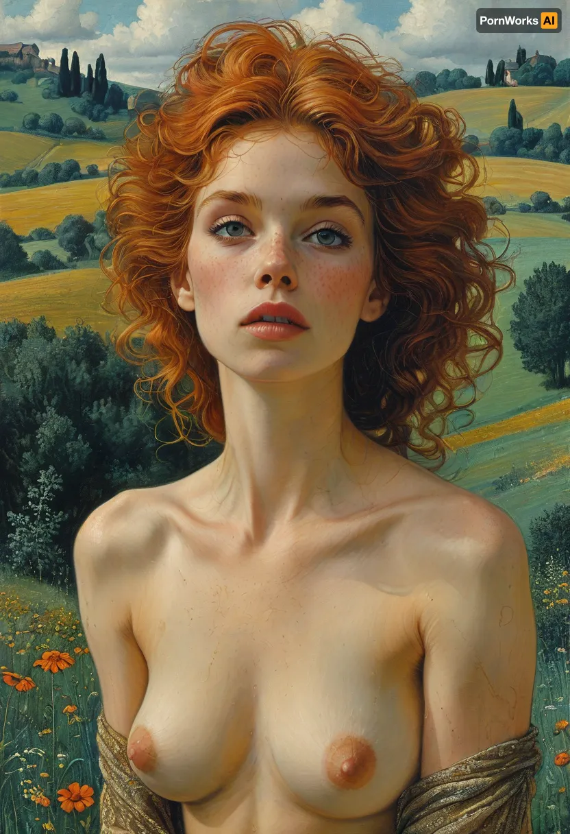 woman, 50 years old, (small body size:1.3), naked, (pubic hair:1.4), full body, Jean, Delville, style, of, Michael, Cheval, <lora:tbh140-sdxl:.6>, <lora:tbh129-sdxl:.8>