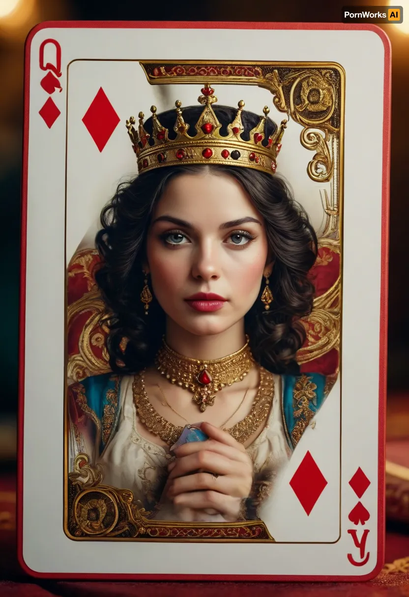 Playing cards queen, <lora:MJ52:.8>