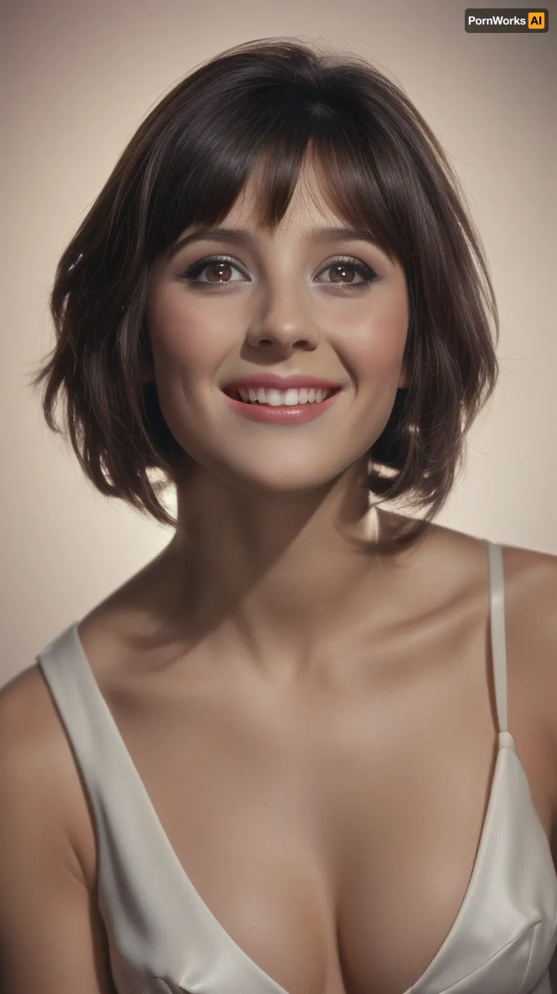 portrait of a beautiful young woman natavarley, short hair, smile, epic, full-length shot, (photo, studio lighting, hard light, sony a7, 50 mm, matte skin, pores, colors, hyperdetailed, hyperrealistic), <lora:natavarley:.7>