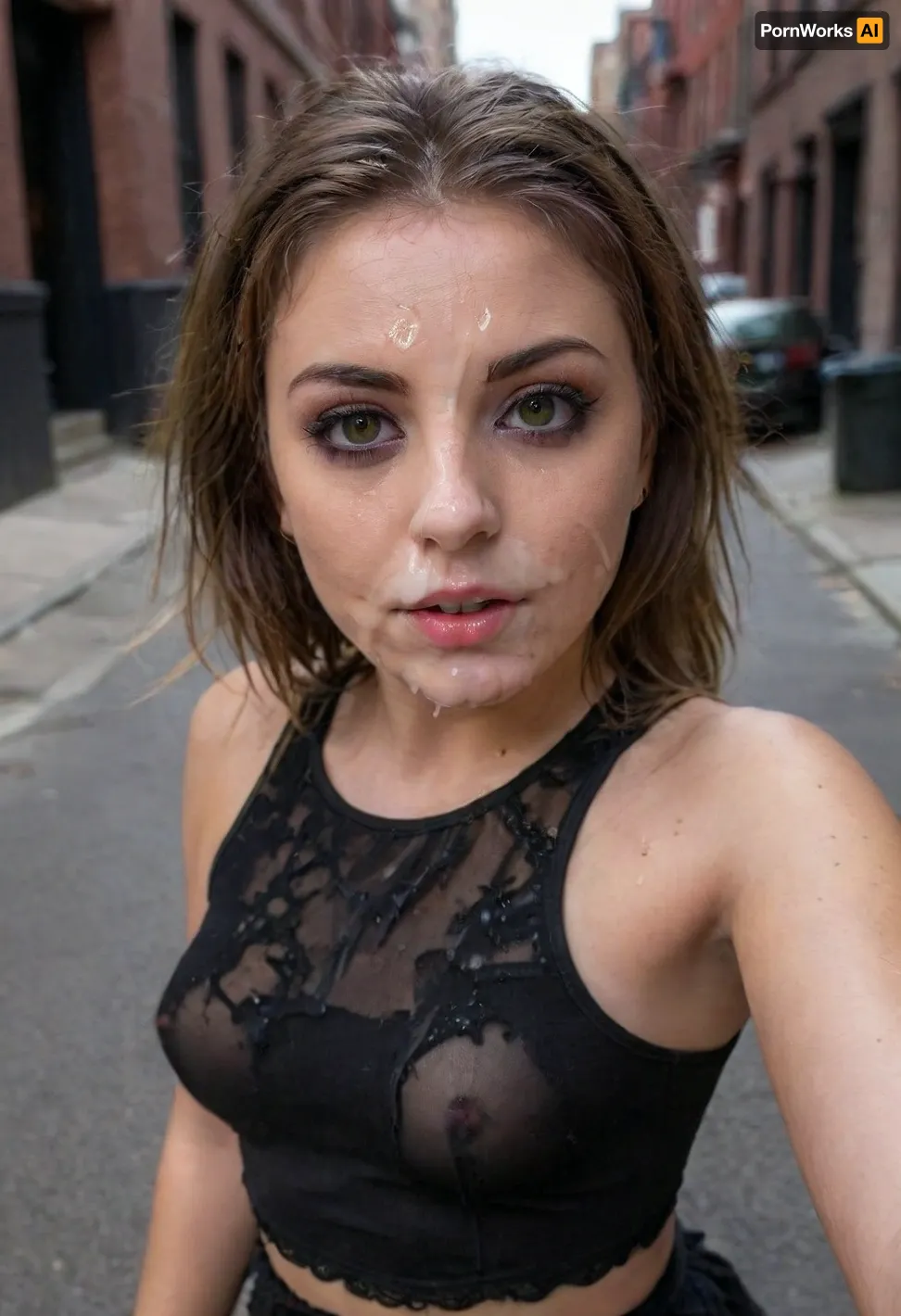 Momento viral: latin influencer es ultra realista 8k selfie in a crowded city street