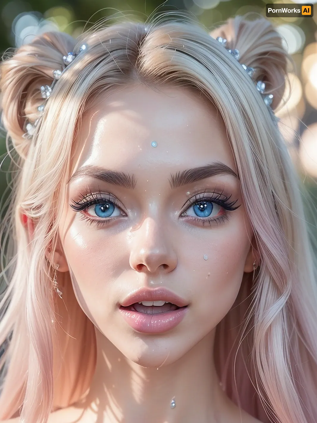hyper detailed hyper realistic natural petite cutie, (extremely gorgeous:1.6), 18-year-old girl, cute face, (((skinny))), ((over-detailed professional photography, masterpiece, epic photorealism)), DSLR camera, best quality, best resolution, uhd, perfect composition of lights and shadows, dynamic, the brightest image, crystal clear focus, depth of field, 32k, Laica M6, (slender body:1.3), (athletic body:1.3), perfect body, perfectly detailed skin texture, perfect symmetrical face, (perfectly detailed sparkling blue eyes), (perfect highlighted blonde pink hair), (huge fluffy eyelashes:1.4), pretty and cute, gleaming lips, shiny lips, perfect beautiful lips, big very sexy lips, photorealism, masterpiece, loose disheveled hair, full body, naked, nude, perfect breast, day, bright lighting, realistic, real, beautiful face, hyper, realsitic, influencer, insta, beautiful, sexy, pretty, hinaigirl, (realism:1), (realistic:1), ((hyper realistic:1)), ((ultra realistic:1)), facial, cum, pov, tongue, out, open, mouth, closed, eyes, <lora:weight_slider_v2:-1>, <lora:age_slider_v20:-1>, <lora:lip_slider_v21:.8>, <lora:MS_Real_Facial_Lite:.5>, epiCNegative