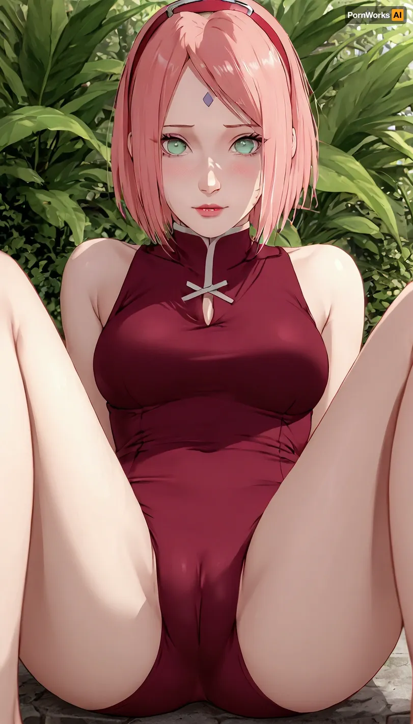 Haruno Sakura from Naruto, green eyes, (boruto_sakura_xl, pink, hair, haruno, sakura, green, eyes), (anime, coloring, red, hairband, facial, mark, forehead), youngAdult, cameltoe, <lora:Boruto_Sakura_XL:1>, <lora:detailed_notrigger:1>, <lora:YoungAdultSDXL:-2>, <lora:cameltoe XL:1>