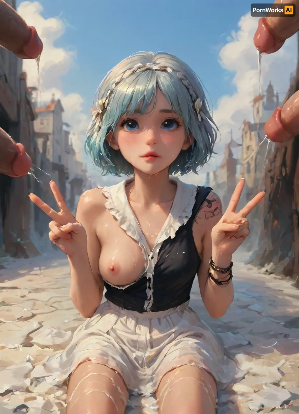Clear toes, correct feet, clear fingers, correct hands, ((precise facial details)), ，High quality.high definition, studio photo, score_9, score_8_up, score_7_up, score_6_up, (j_cartoon:1.5), Drawing, black_dicks_everywhere, ，, <lora:ral-moozkin-sdxl:.6>, <lora:samdoesarts1.1-000030:.4>, <lora:J_cartoon:.4>, <lora:Animated_Concept:.4>
