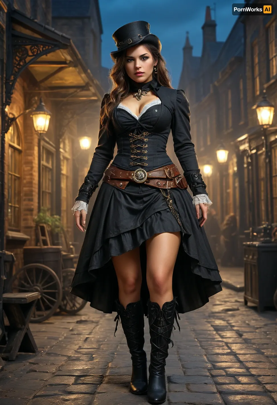 Steampunk rebel : victorian london의 달빛 비행 - 8k 걸작