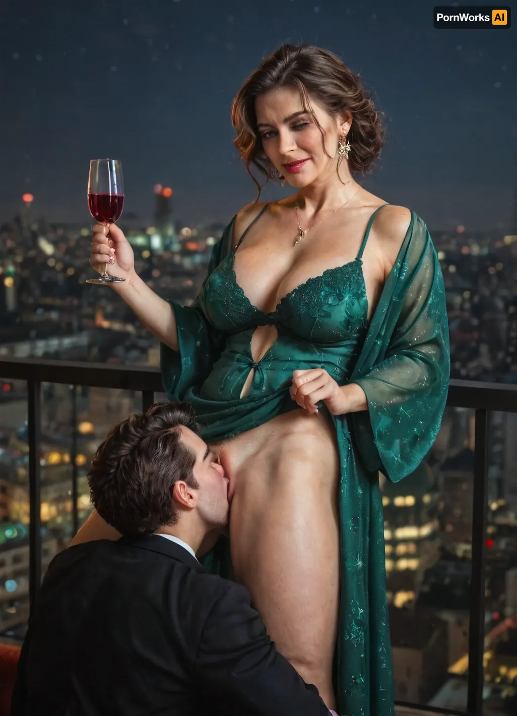 Ein sinnliches Meisterwerk: eine ultrahochauflösende Nacht auf dem geräumigen Balkon eines Penthouses, gefangen mit einer Leica m10 und summilux 50mm f/1 Linse