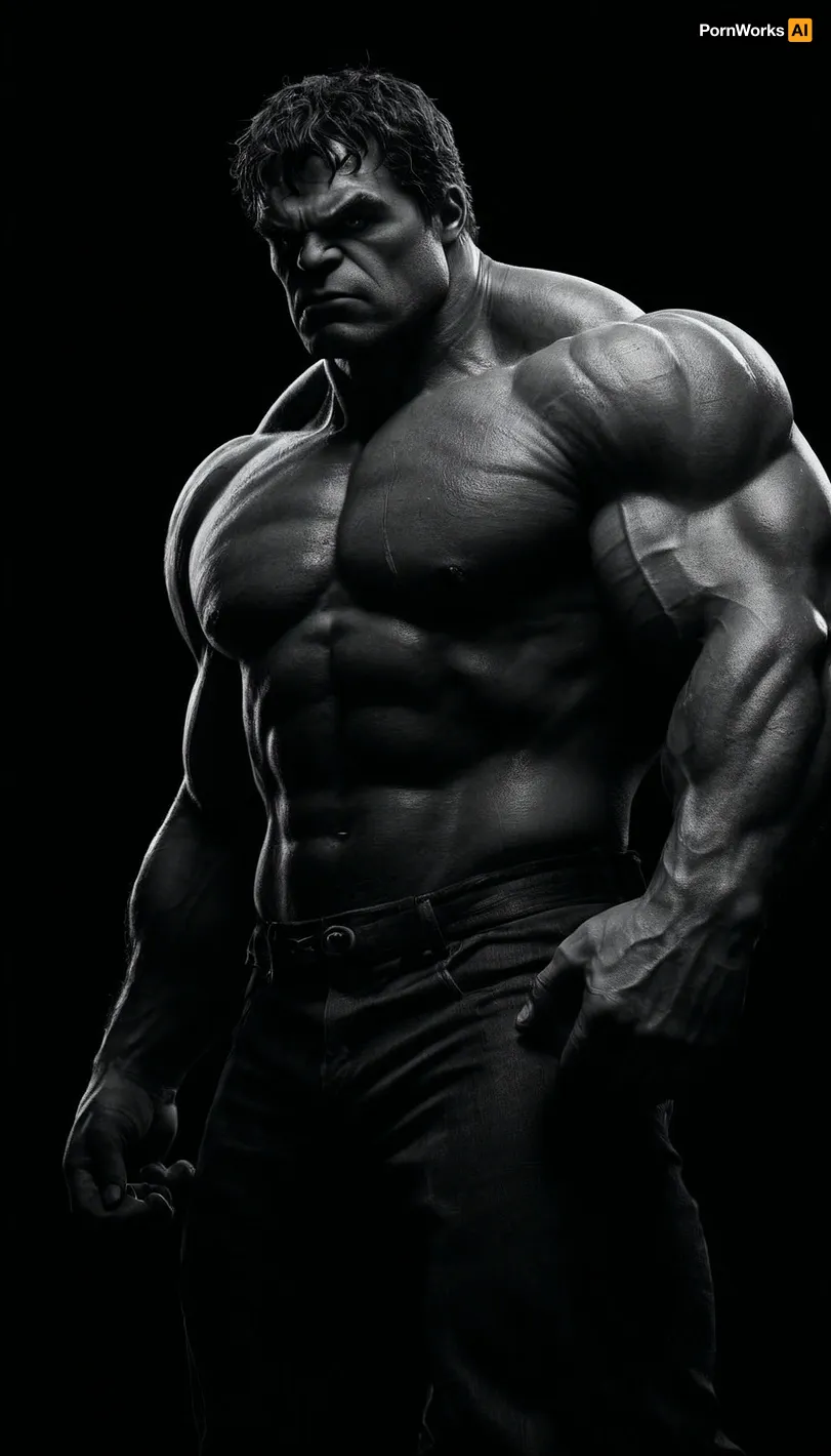 (((black and white drawing))), (no colors), hulk from the MARVEL universe, black background, (((full body view))), PEHighContrast, Simple, Background, high, Contrast, <lora:PE_HighContrastStyleV1:2>, <lora:dark:1.2>