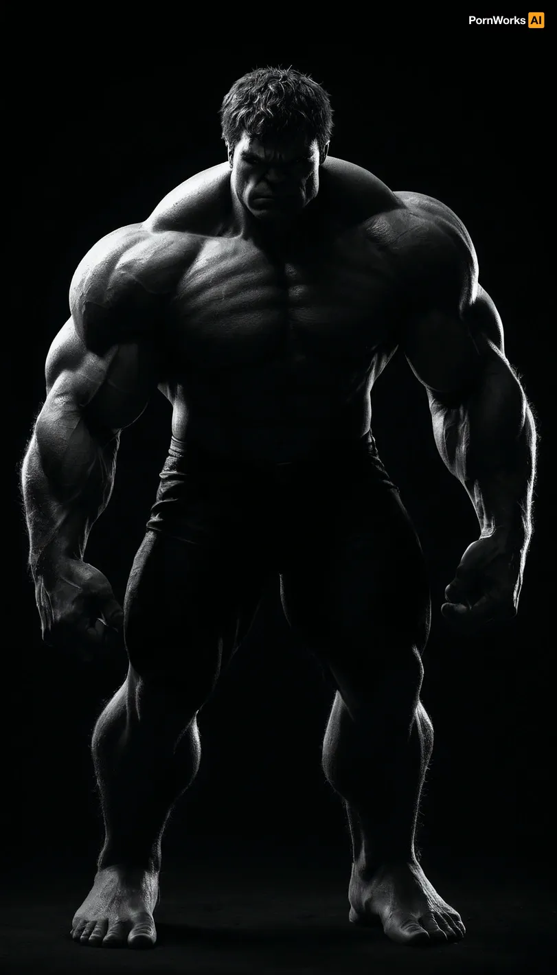 (((black and white drawing))), (no colors), hulk from the MARVEL universe, black background, (((full body view))), PEHighContrast, Simple, Background, high, Contrast, <lora:PE_HighContrastStyleV1:2>, <lora:dark:1.5>
