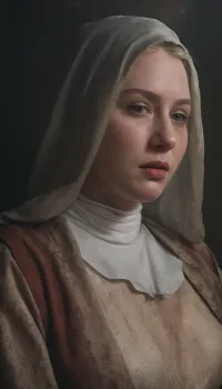 Die mittelalterliche Nonne mit ihrer 20-jährigen Erfahrung weinte vor dem Porträt. Sie hatte ein schönes Gesicht und eine riesige natürliche Brüste. Ihre Haut war weich und glatt, und sie hatte einen dunklen Hintergrund, der zur Gesamtatmosphäre hinzugefügt