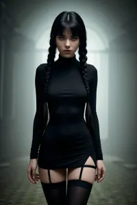Das hübsche Mädchen stand vor dem Herrenhaus, trug ein weißes Hemd und schwarze Leggings mit Mary Janes. Ihr raven schwarzes Haar wurde zurück in einen hohen Ponytail gezogen, was ihre schlanke Figur offenbart. Sie hatte blaue Augen