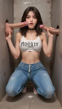 25yo, ((shemale)), (girl with dick:1.5), dickgirl, futa, futanari, cute femboy, a beautiful femboy, ((choker)), ((sweatpants)), messy long hair, legs spread, big tits, girl with dick, (futa), shemale, massive hips and a penis reliving two dicks in a gloryhole, on her knees, blowjob, handjob, naked, thick waist, sissy slut, big boobs, cum dripping his chin, lot of cum on face, cum on the floor, lots of cum, very hairy, The gloryhole has brickack walls and lots of graffiti and tags, puffy, dark, ghost, wide, erect-futa, erect-penis, jeans with top button undone, woman, testicles, erection, bukkake, cum, busty, <lora:678016_training_data:1.1>, <lora:SDXLlora13ErFut:.7>, <lora:MS_Real_XL_Bukkake:.6>