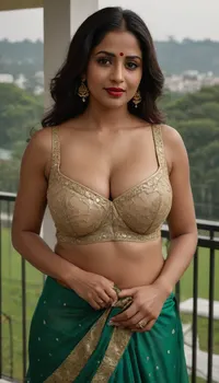 40 year old aunty milf bbw beautiful Indian woman thick hands, fat, curvy chubby plumb, cleavage, massive huge breasts, very very long long open free hairstyle stylish falling over a shoulder, sleeveless beautiful gold and black desi lehnga and embroidery top choli, full length size, seducing, full slut makeup and looks, mascara, red lipstick, jasmine strands on hairs, in a open green lawn big glass balcony stadium view daytime with male friend, ((she with a muscular built nigerian 45 yo 1man:1.2), hugging cuddling with passionate love), ((("bbc hubby and me" big placard text display Template photo))), hands on balcony grill, smoky incense candels lit balcony, closed mouth, seducing looks, full sweaty body, wet hairs, open green lawn big glass balcony stadium view daytime, ((she with a muscular built nigerian 45 yo 1man:1.2), cuddling caressing with passionate love), looking at viewers, facing camera, closeup, close up, Indian, Silk, Lehnga, Sari, Shawl, <lora:580337_training_data:1>
