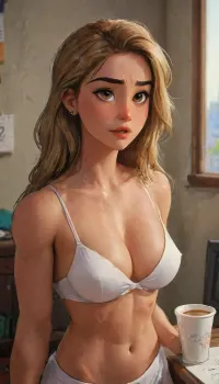 Photorealistic extremely lifelike image of a breathtaking high-fantasy female. Ethnicity, Indian-Punjabi, Boobs natural large, Cup-C, Bra-38C, Bust-84cm, Waist-60cm, Hip-86cm, Butt, Bubble butt, Height-170cm, Weight-52kg, Hair Color Blonde, Eye Color hazel, full Piercings, Navel, Henna design Tattoos. perfect anatomy, best quality, 8k, insane details, intricate details, hyperdetailed, hyper quality, ultra detailed, professional, HDR, ray tracing reflection, highlydetailedbody, realisticface, highlydetailedhair, insanelydetailed, 8K.highdetailedskin, highresolution, perfectfingers, (j_cartoon:1.5), Drawing, supermodel, face, big, lips, uberfit, muscular, athletic, <lora:Beautify-Supermodel-SDXL:2>, <lora:uberfit_lora_sdxl:.4>, <lora:samdoesarts1.1-000030:.4>, <lora:J_cartoon:.3>, <lora:Animated_Concept:.4>