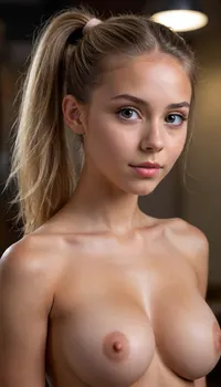 Insanely detailed photo of an 18-year-old girl, very slim body, skinny body, athletic girl, (nude:1.2), (naked:1.3), (((no clothes))), (((with elastic big breasts))), (different poses), (pussy visible:1.3), sexy, beautiful, tanned, with perfect face, detailed face, (detailed hair, light hairstyle:1.1), (shiny body, realistic sweat:1.1), ((littel girl:1.5)), (hairstyle with one ponytail:1.2), Looking at the camera, in a dark room, lots of details, three-dimensional, epic, clear focus, depth of field, professional lighting, full view, 8k photography, HDR, the picture was taken on Canon EOS R5, 75 mm lens