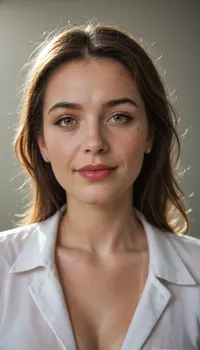 Lubica stepaunt, 60 years old, milf, wrinkles, wrinkled skin, stretchmarks, mature hair, messy brunette hair, (piercing amber color eyes:1.4), looking directly at the camera, direct eye contact, smiling eyes, (symmetrical face), big plump juicy lips, lips parted, playful mood, bright-eyed, piercing gaze, intense gaze, wide open eyes, **hyper-detailed irises**, highly detailed skin, natural skin texture, human skin, detailed skin pores, realistic skin, imperfect skin, subtle blemishes, beauty marks, stretch marks, olive skin, aged skin, fine lines, (tanlines:1.3), tan lines, laugh lines, sun-kissed skin, chubby round face, chubby cheeks, subtle makeup, red lipstick, subtle contouring, facing the camera, slightly turned, simple background, shallow depth of field, (((UHD 8K, masterpiece, best quality, maximum details, natural lighting, extreme realism, cinematic still))), RAW photo, subject, (high detailed skin:1.1), 8k uhd, soft lighting, high quality, film grain, Fujifilm XT3, ((high quality, 4k, realistic, high detailed, insanely detailed, real, best quality, ultra-detailed, fine detail, professional photography, taken with Canon EOS 5D Mark IV DSLR, aperture f/8, shutter speed 1/250 sec, ISO 100, highres, 8k wallpaper, cinematic lighting, masterpiece, heavily upvoted)), ((masterpiece)), high detail, complex details, OverallDetail, perfect lighting, professional realistic photo