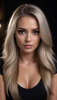 black room without light.
portrait of a stunning photo model, ultra-realistic portrait, shot on Canon 5D mark IV, 300mm lens, f2.0, long exposure, room without light, high quality, tanned skin, long white straight laminated hair, extraordinary magical brown eyes, black background, lush eyelashes, excellent evening make-up, folded arms on chest