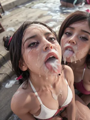 Azula, a talented pornstar with a unique ability to generate ultra-detailed cinematic lighting, was in the midst of filming her latest scene. As she knelt on the floor with spunkmouth open wide and tongue extended towards the camera