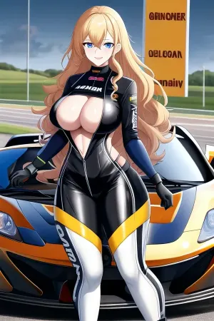 Eine Frau mit hoher Qualität, detaillierte 8k Tapete, Highres AI erzeugen, und bewölktes Wetter war das perfekte Auto für eine Frau mit hoher Qualität, detaillierte 8k Tapete, Highres AI erzeugen und trübes Wetter. Sie hatte lange