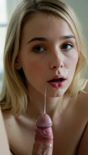 25岁的金发女孩发现了精液的味道