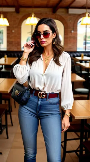 The mobster wife was bored and decided to take a break from her busy life. She arrived at her favorite Italian restaurant, but when she arrived, she found it closed. She became frustrated and began to chew on her gum loudly. Suddenly,
