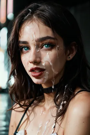 Süper ayrıntılı gözlerle Instagram modeli ve mükemmel yüz, büyük kırmızı dudaklar, büyük uylar, simetrik gözler, güzel yüz, açık ağız, dil üzerinde süt, tu.com ve vixen.com
