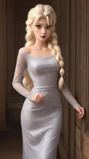 Felsa tropeçou em uma imagem de uma mulher loira bonita vestindo um vestido de edgpdress e lápis, inspirando-a a adicioná-lo à sua coleção de sugestões para AI escrevendo