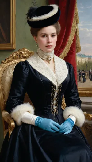 Ivan Kramskoy's painting "Unknown Woman" depicts a young woman riding in an open carriage along Nevsky Prospect near the pavilions of the Anichkov Palace. She is dressed in the latest fashion of the 1880s, claiming