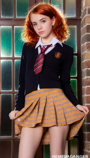 Das AI-generierte Bild der Hogwarts-Uniform ist ein hochwertiges photorealistisches Bild, das einen Charakter von Harry Potter zeigt