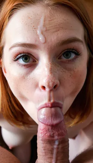 Kristina Pimenova, une jeune et talentueuse star du porno, a un talent incroyable pour sucer la bite. Elle peut tout ramener à la base de sa gorge sans difficulté. Ses taches de rousseur sont visibles sur son visage et elle